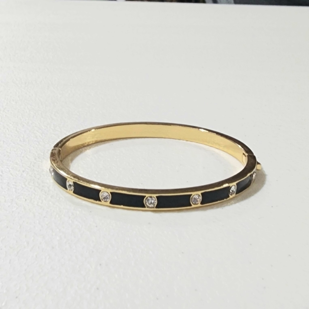 Kate Spade NY Set In Stone Crystal Enamel Bangle Bracelet - Picture 7 of 7